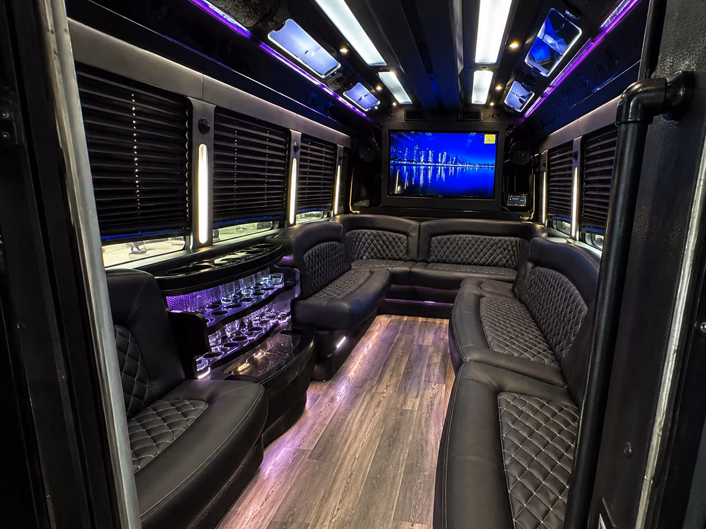 Worcester Bachelor & Bachelorette Transportation party bus interior