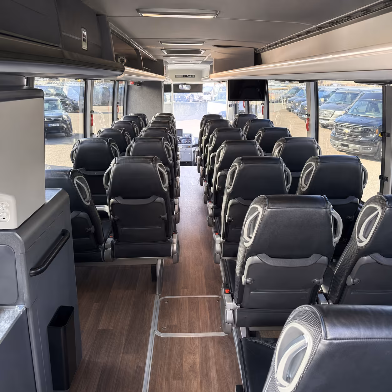 Worcester School Event Transportation party bus interior