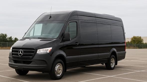 Exterior of Worcester Party Bus Company's 14 Passenger Sprinter Limousine in Lowell