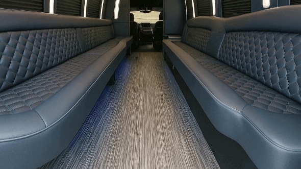 Interior of Worcester Party Bus Company's 20 Passenger Party Bus in Providence