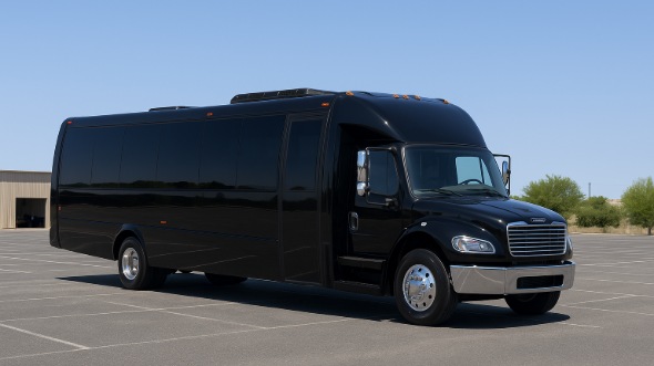 Exterior of Worcester Party Bus Company's 28 Passenger Party Bus in Providence