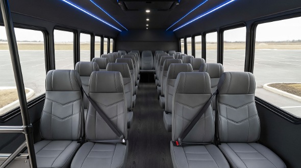 Interior of Worcester Party Bus Company's 30 Passenger Minibus in Worcester