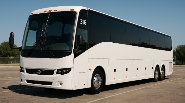 Exterior of Worcester Party Bus Company's 55 Passenger Charter Bus in Worcester